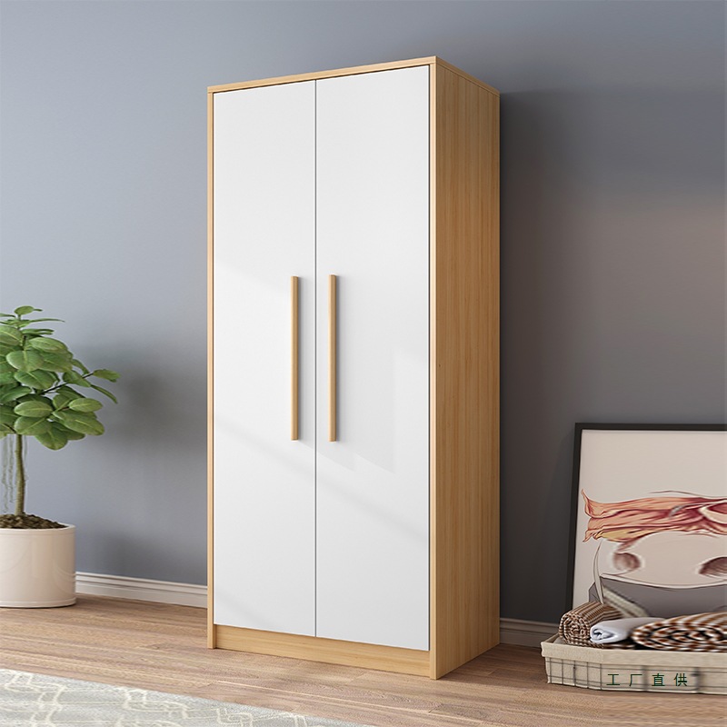 Wardrobe for Home Bedroom Modern Minimalist Rental Storage Cabinet Locker Small Apartment Double-Door Children's Wardrobe