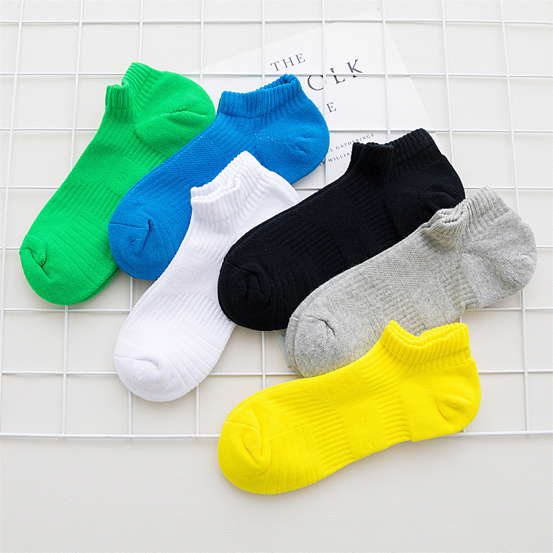 Trendy Casual Short Socks with Thick Towel Bottoms, Summer New Mesh Versatile Breathable Sports Socks, Solid Color Short Socks Trendy Casual Short Socks with Thick Towel Bottoms, Summer New Mesh Versatile Breathable Sports Socks, Solid Color Short Socks