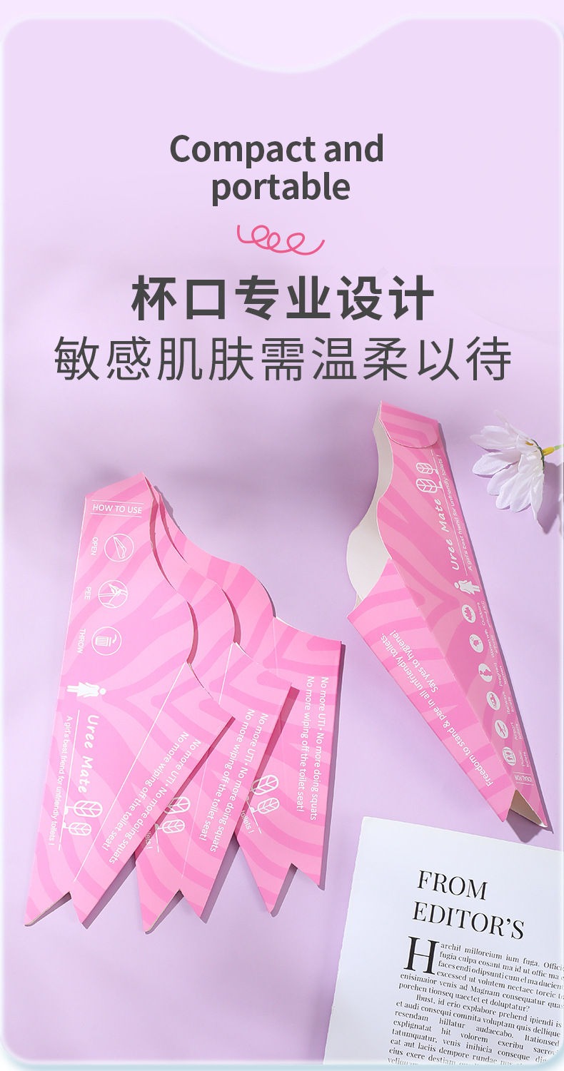 Disposable Female Urinal, Paper Urine Cup for Elderly, Pregnant Women, Patients, Foldable Urination Device, No Need to Squat