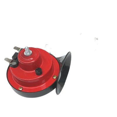Cross-Border Car Snail Horn 300Db Waterproof Treble 12V Universal Whistle Car Electric Horn Motorcycle Modification (Car horn/tweeter) - 12v-single-tone-1-piece-red-and-black