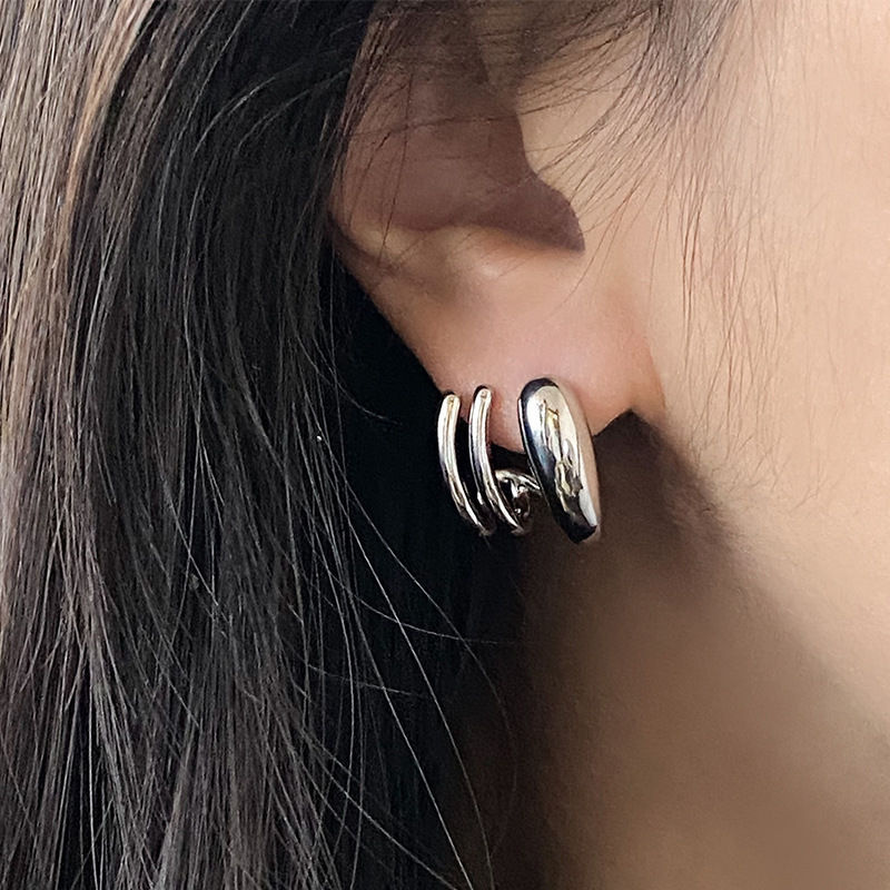 New geometric line metal women's with simple niche design, ear accessories and earrings_voghion.com