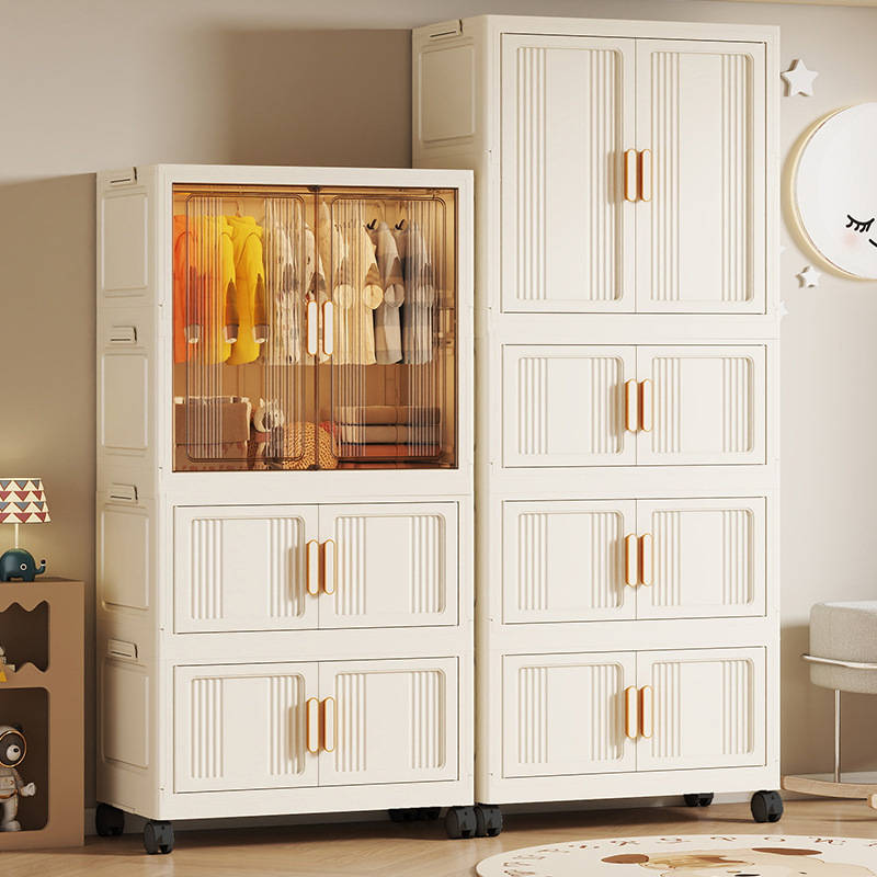 Installation-Free Folding Clothes Storage Cabinet Bedroom Quilt Storage Cabinet Double Door Multi-Layer Sundry Clothing Storage Cabinet Installation-Free Folding Clothes Storage Cabinet Bedroom Quilt Storage Cabinet Double Door Multi-Layer Sundry Clothing Storage Cabinet