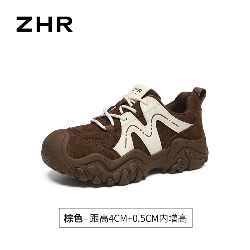 ZHR则则厚底运动休闲鞋女2025秋季丑萌大头老爹鞋轻便户外登山鞋|undefined