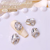 Nail decoration, metal nail sequins, accessory with rhinestones for nails, wholesale, ready-made product