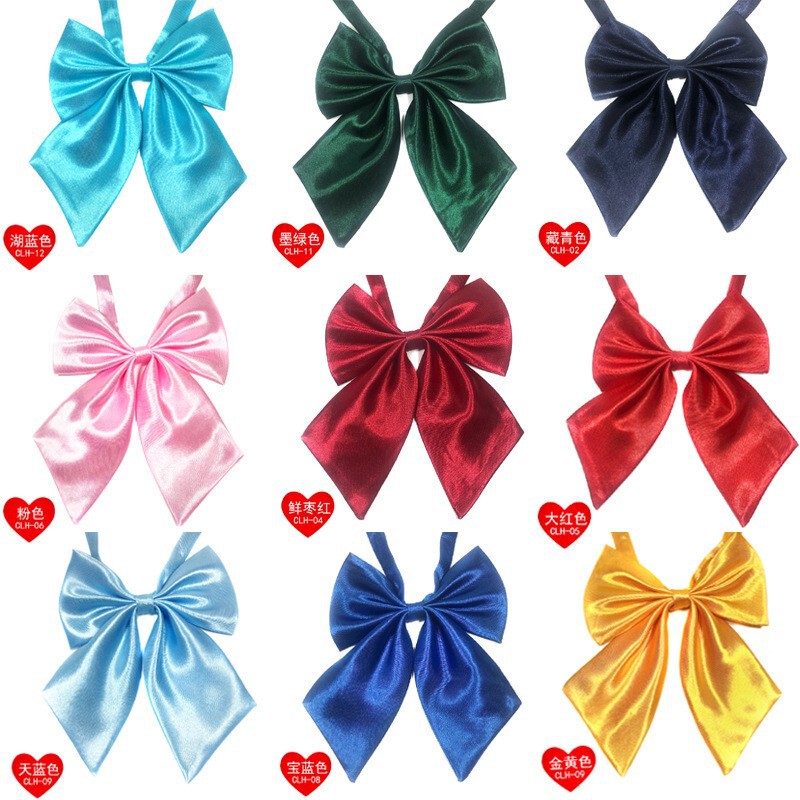 Factory Direct Sales Solid Color Collar Flower Bow Tie Women's Korean Version Bank Hotel Stewardess Student Uniform Bow Tie