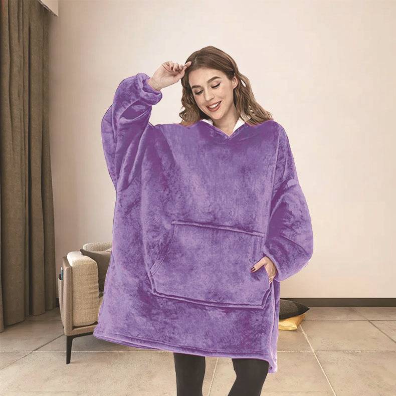 Huggle hoodieクロスボーダー750自宅で毛をつかんで帽子をかぶっている怠け者の寝衣のパジャマの外でテレビの毛布を着ます。|undefined