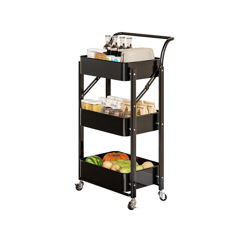 Cochecito de hierro forjado, sofá, sala de estar multifuncional, hogar, plegable de varias capas, lateral móvil, estante de cabecera