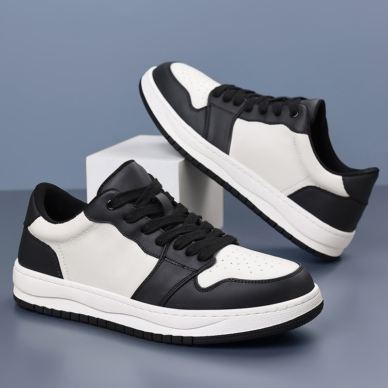 New Style First-Layer Cowhide Leather Men's Trendy Versatile Sports Sneakers Low-Top Breathable Casual Men's Shoes