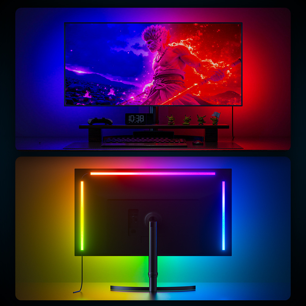 Sincronización de la luz rgb iluminación de color con computadora con sincronización de pantalla 5050 lámpara LED corriente de luz autoadhesiva barra de luz