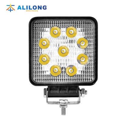 Kvadrat 27W 4 düym 9 LED avtomobil köməkçi işığı, off-road fara
