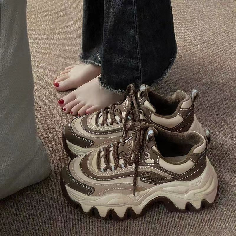 Tēta apavi sievietēm, mazas pēdas, jaunas, slinkas platformas kurpes, mafina apavi, ikdienas sporta apavi_voghion.com