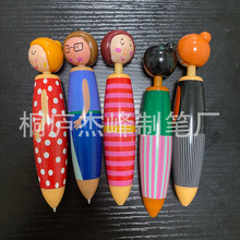 高颜值可爱创意按压式卡通学生用娃娃头笔玩偶圆珠笔人偶笔胖胖笔
