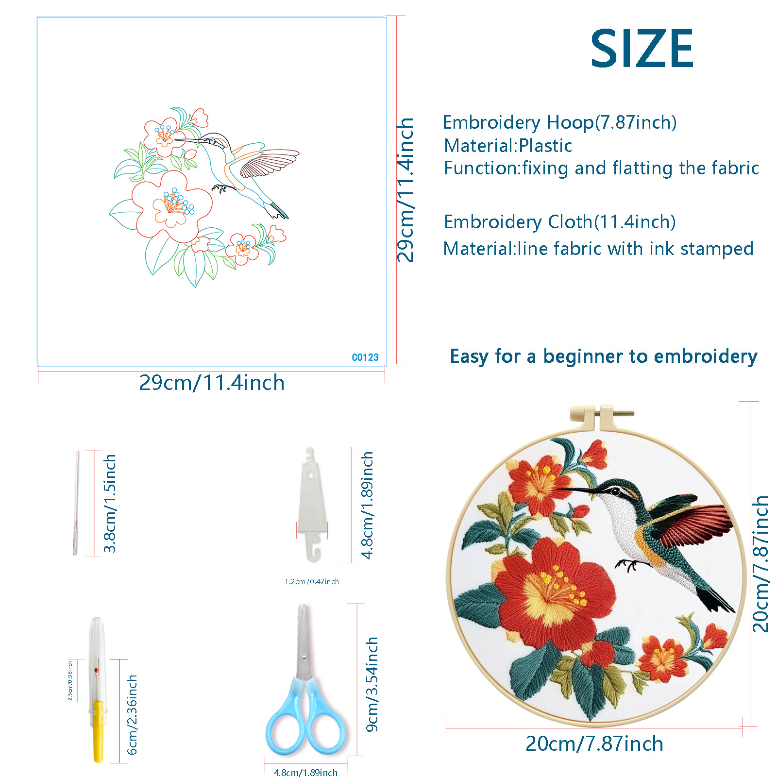 Amazon cross-border hot diy kit de bordado flores y pájaros combinación simple de animales y plantas principiantes bordado a mano