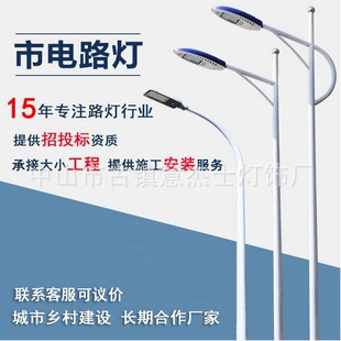 Manufacturer Led Street Lamp 3m - 6m Outdoor Waterproof Municipal Road Lighting Rural Single-Arm Double Plum Birch Lighting