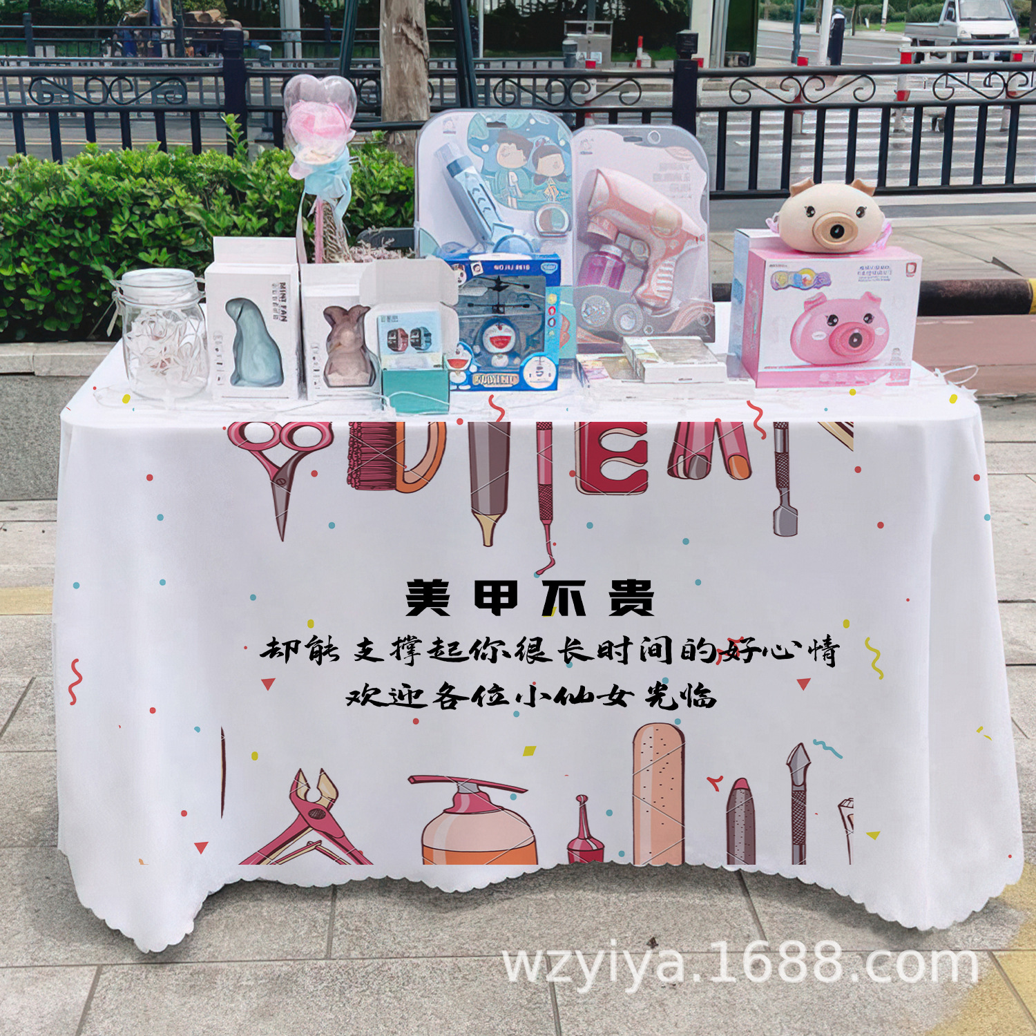 Maneras de manicuras letreros de mesa de comida del mercado nocturno puestos de mesa carritos publicitarios maneras de mesa publicitarias