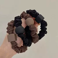 Меляд матовый квадрат тонкая кишка минималистичный ins высокая эластичная прочная головная веревка женская завязанная кожаная резиновая лента