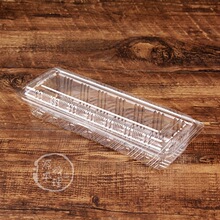 J006打包盒 BOPS透明寿司盒 长条蛋糕盒 外卖烧烤快餐一次性饭J^