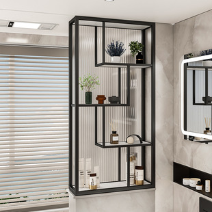 Modern Simple Bathroom Changhong Glass Half Wall Small Screen Light Luxury Storage Rack Washing Table Partition Living Room Iron Art