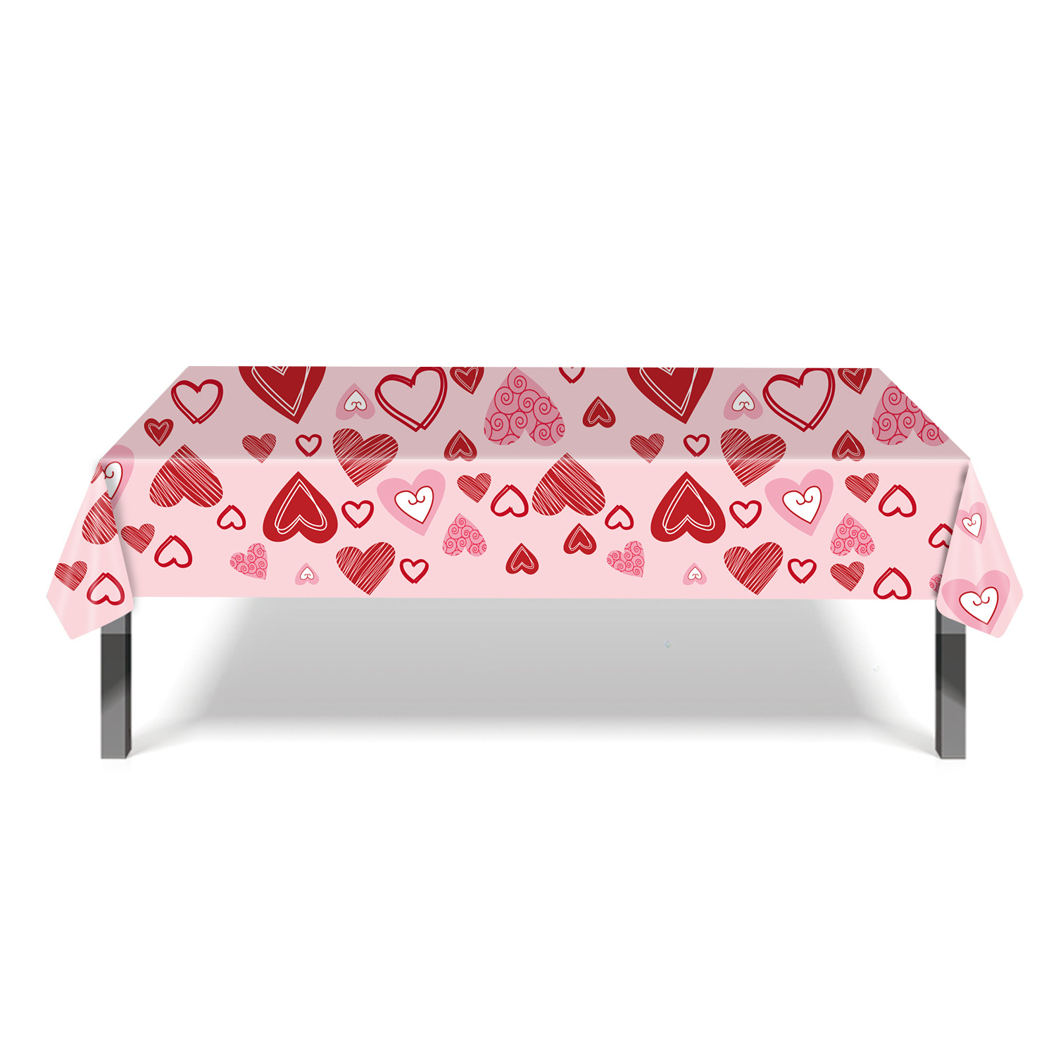 Valentine's Day Doll Heart Shape Pe Party Tablecloth 1 Piece display picture 4