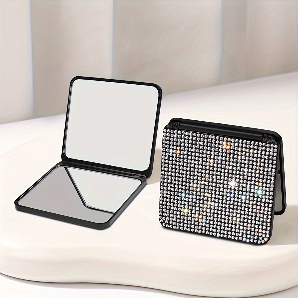 Fashionable handheld double-sided folding mirror
