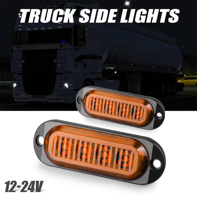 经典款欧美货车4LED透镜边灯 12-24V卡车标志灯 亚马逊MK-087