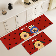 卡通小熊厨房硅藻泥吸水地垫耐脏吸油防滑两件套厨房垫易打理脚垫