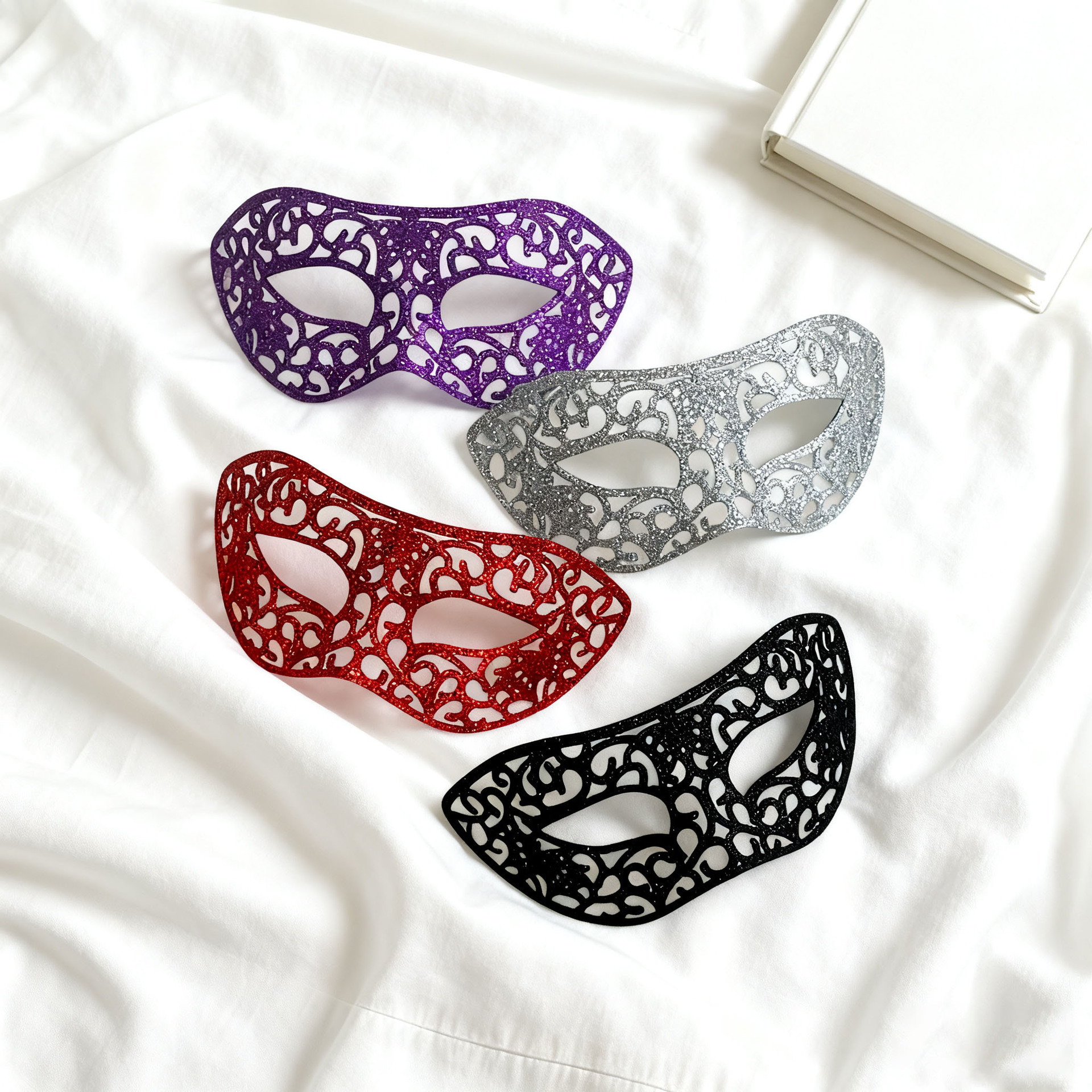 Máscaras de fiesta de Halloween máscaras de jazz retro máscaras de cabeza plana máscaras huecas máscaras antiquas de mitad de cara