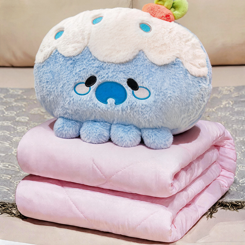 Cojín Edredón Plegable 2 en 1 de Peluche para Oficina y Automóvil