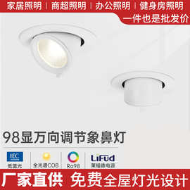 高端LED象鼻灯COB转角天花射灯360度旋转牛眼射灯厂家直销