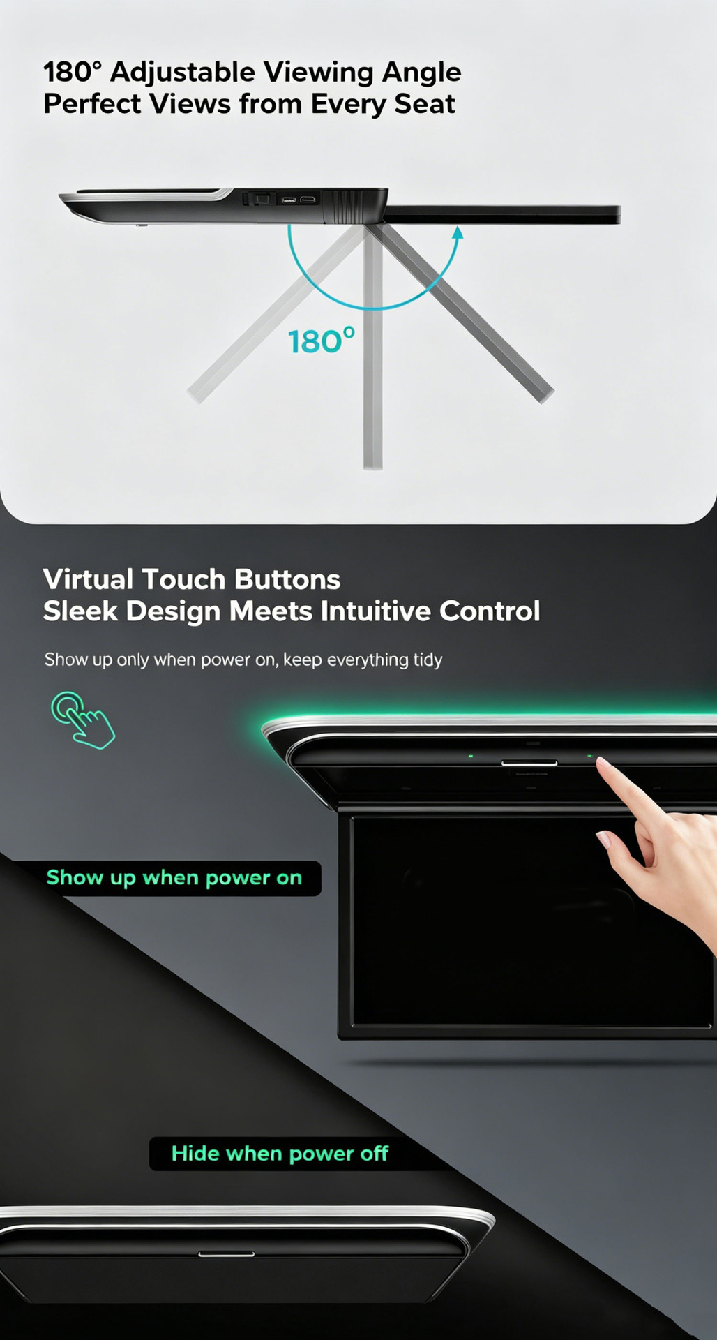 19inch Ceiling-Mounted Mp5 Display Screen 19inch In-Car Ceiling-Mounted Android Display Screen 19.5inch Ceiling-Mounted Android Display Screen