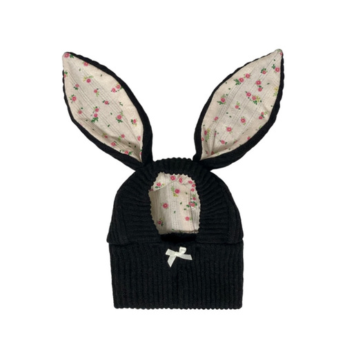 ins new cute bunny ears pet knitted hat autumn and winter warm headgear cat cute dog decoration pet