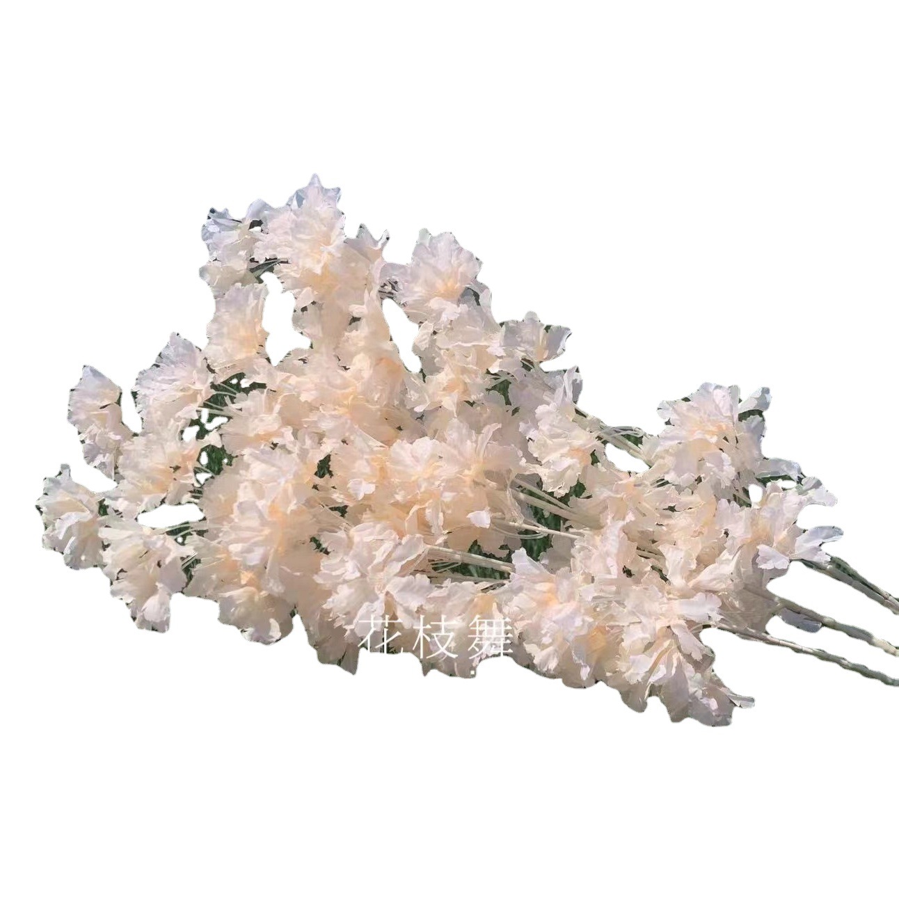 Fábrica al por mayor blanco varilla nieve flor de cerezo boda arco techo flor artificial flor de cerezo flor fila decorativa flor falsa