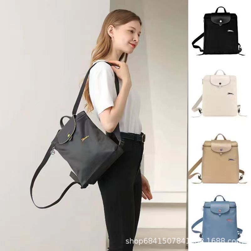 French Longxiang Classic Nylon Backpack 70Th Anniversary Waterproof Large-Capacity School Bag Foldableing Lightweight Backpack Trendy