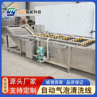大型果蔬清洗机 全自动喷淋式洗菜机 全不锈钢翻滚气泡清洗机设备