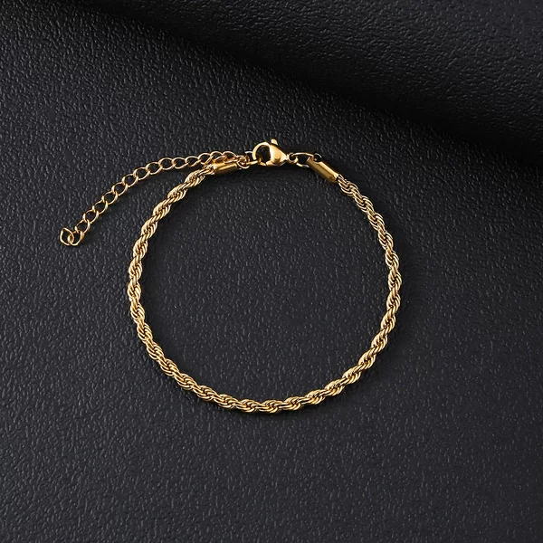 Stainless Steel Twist Bracelet Titanium Steel Bracelet for Women Versatile Ins Style Stylish Fashion Twist Bracelet Plain Chain Bracelet