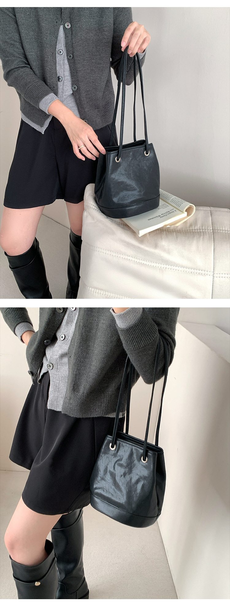 Wind crossbody bucket for women 2024 new single shoulder tote bag, niche high-end feeling, vegetable tanned cowhide_voghion.com