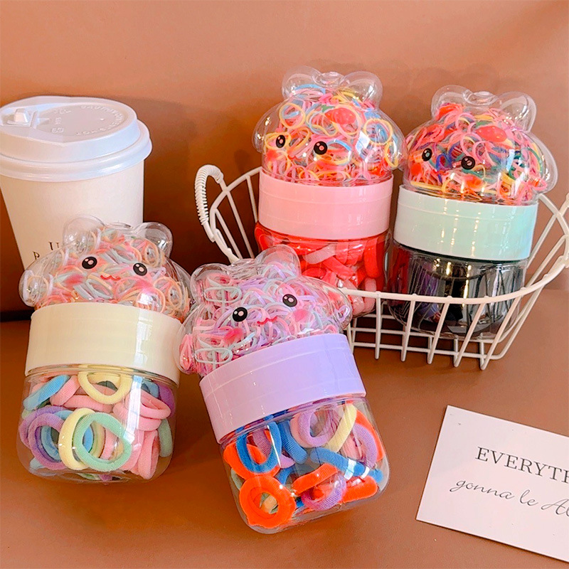 Nuevo anillo de toalla para niños de color arcoíris, banda de goma desechable, doble pelea, suave, sin dañar el anillo del cabello, cuerda para la cabeza, sensación de alto nivel femenino