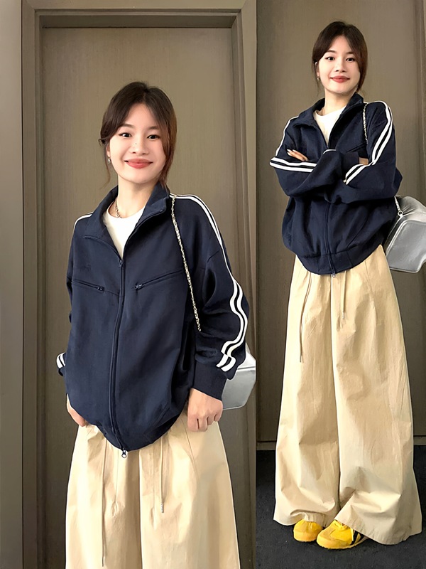 小众设计卫衣外套女春秋季2025新款秋季宽松运动韩系外套棒球服|undefined