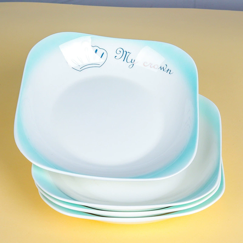 Only square plates, household ceramic deep plates, microwave oven dish rice plates, creative plates, new internet celebrity Linda