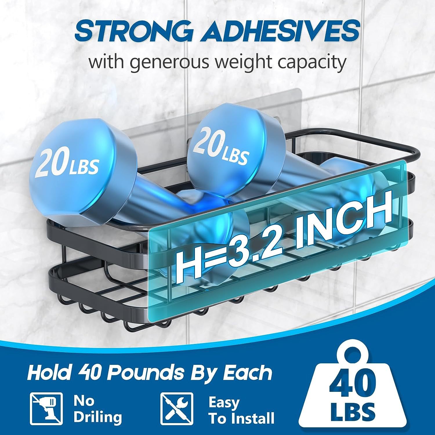 Amazon baño rack de almacenamiento pared Punch-libre baño ducha gel de almacenamiento cocina condimento almacenamiento