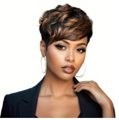 Peruca europea y americana cabello corto natural esponjoso cabello marrón de fibra química de alta temperatura pelucas de cabello red rosa