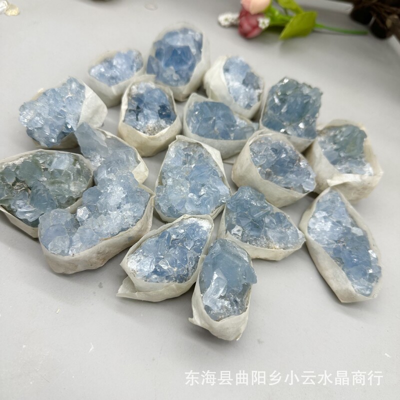 厂家批发天然水晶原石蓝水晶洞蓝晶天青石原石摆件家居摆件|undefined