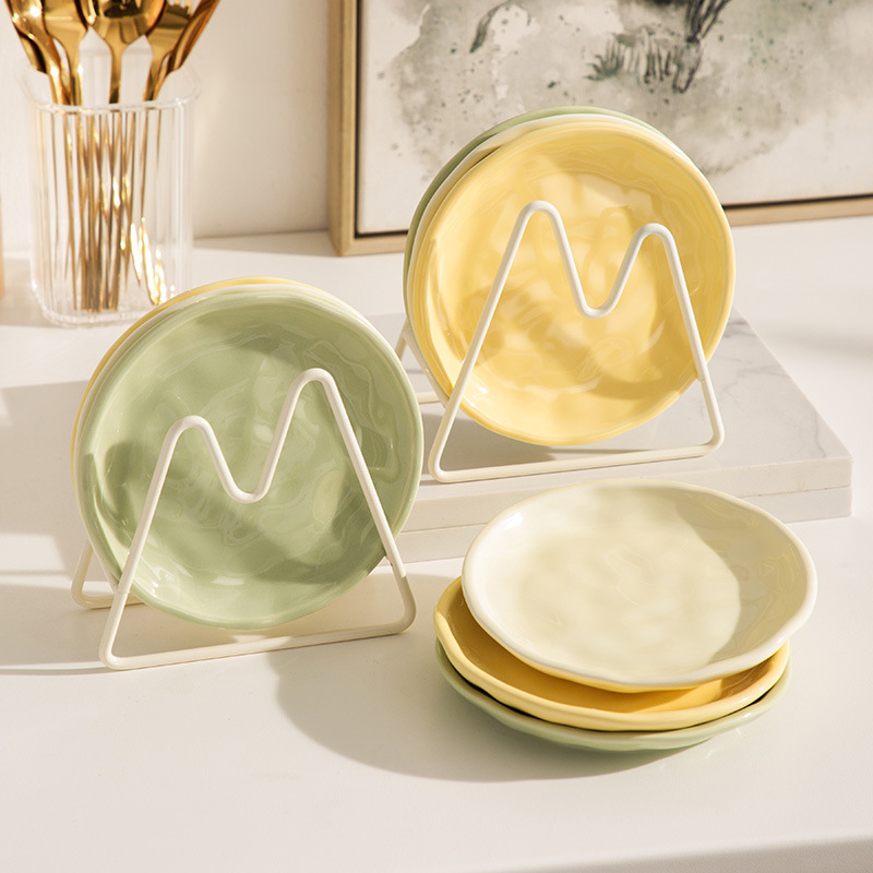 Tableware in an Instagram-Style Cream Light Luxury Ceramic Plate, Bone Dish, Household Cake Plate, Stackable Dessert Plate