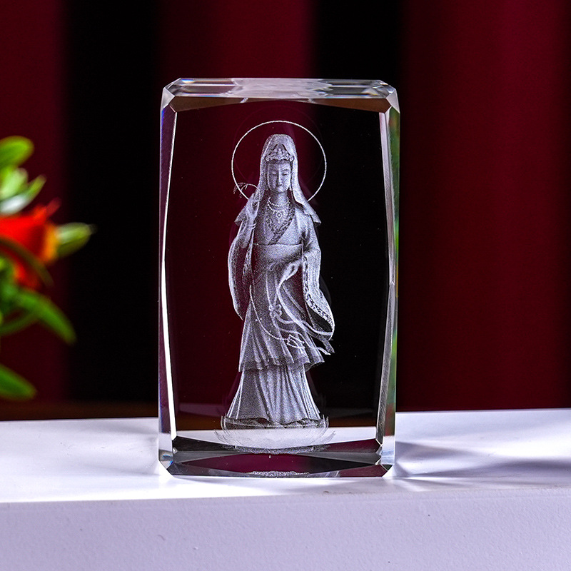 Escultura interior de cristal Serie de animales 3D Estatua de Buda de cristal Modelo de edificio de cristal Decoración del hogar Recuerdos de viaje Suministro transfronterizo