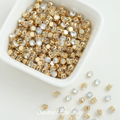 Plated 18K Gold Zircon Spacer Beads | Zərgərlik ara hissələri - 4mmwhite-30-pieces