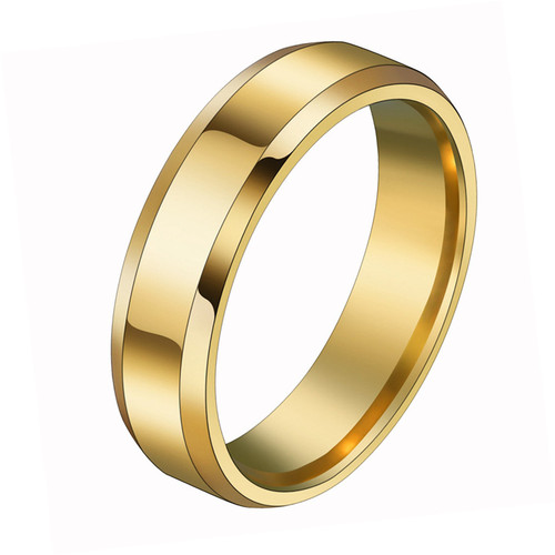 Engravable double bevel ring, European and American titanium steel ring, stainless steel couple ring, non-fading jewelry wholesale