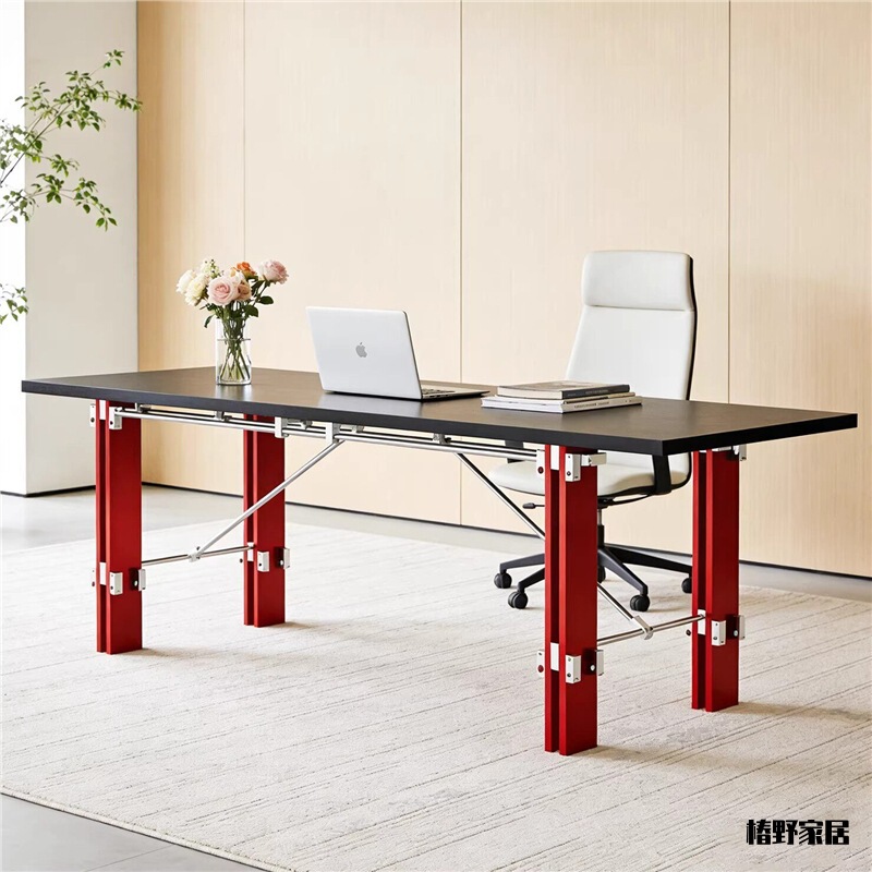 Bauhaus Office Desk Long Table Designer Workbench Birch Marine Board Minimalist Desk Optical Axis Table Computer Desk