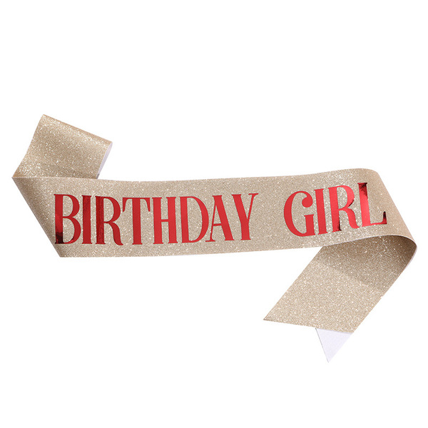 Cross-border birthday party glitter shoulder strap etiquette belt…