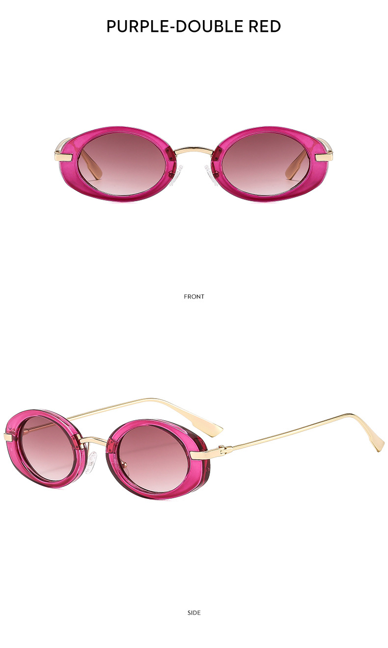 45g Weight Full Frame Glasses Structure Sunglasses Classification PC, UV400 Protection Lens Material Oval Frame Glasses Style Travel, Shopping Occasion Solid Color Pattern All Seasons Season Women's Gender Vacation, Streetwear Style Vacation Streetwear Solid Color PC UV400 Protection Oval Frame Full Frame Women's Sunglasses 21