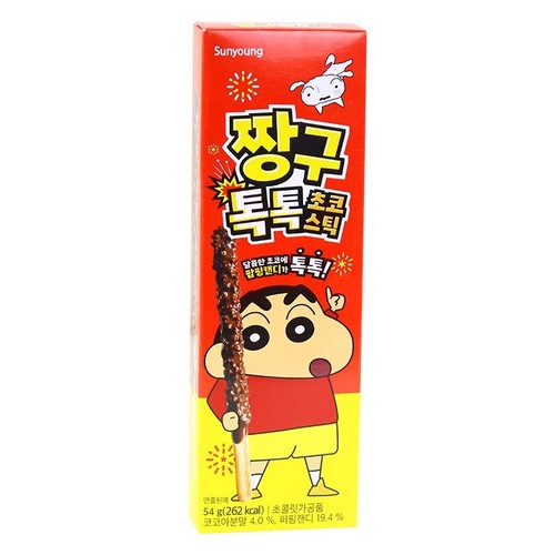 South Korea imported Sunyoung bouncy candy chocolate-flavored biscuit sticks, Crayon Shin-chan themed packaging, children's snack